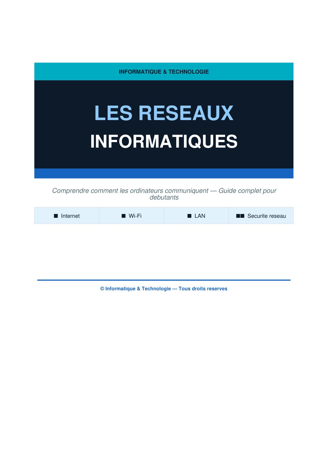 First page of Reseaux Informatiques InformatiqueTechnologie