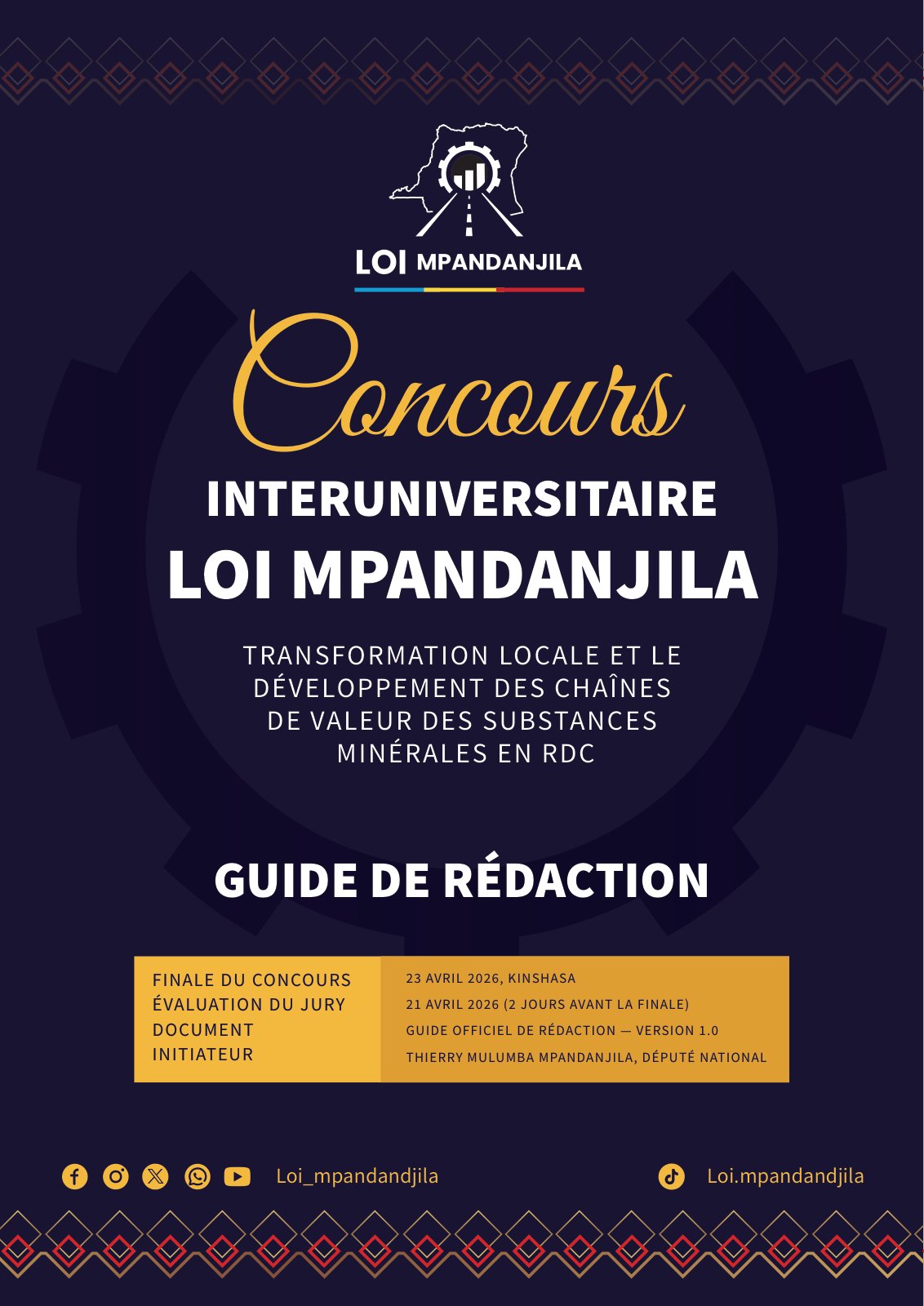 First page of GUIDE DE REDACTION CONCOURS MPANDANJILA