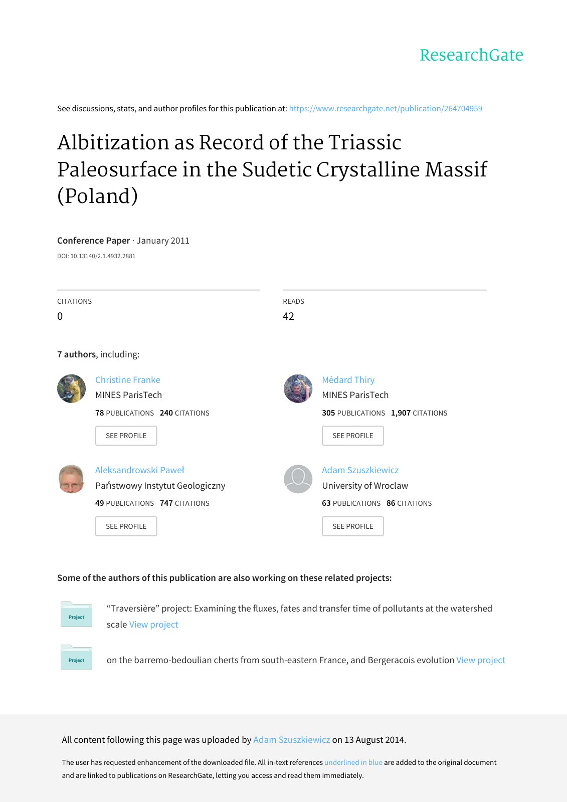 First page of Albitization as Record of the Triassic Paleosurface in the Sudetic Crystalline Massif (Poland)