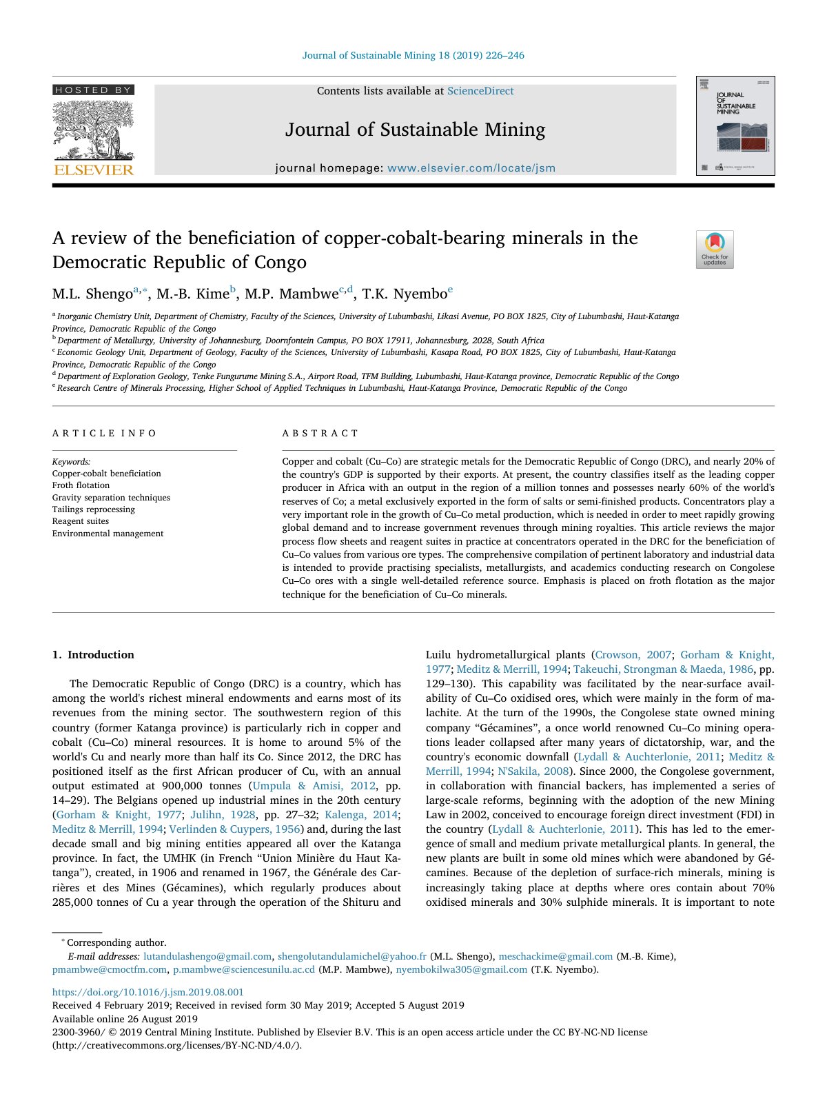 First page of 1 s2.0 S2300396019301065 main