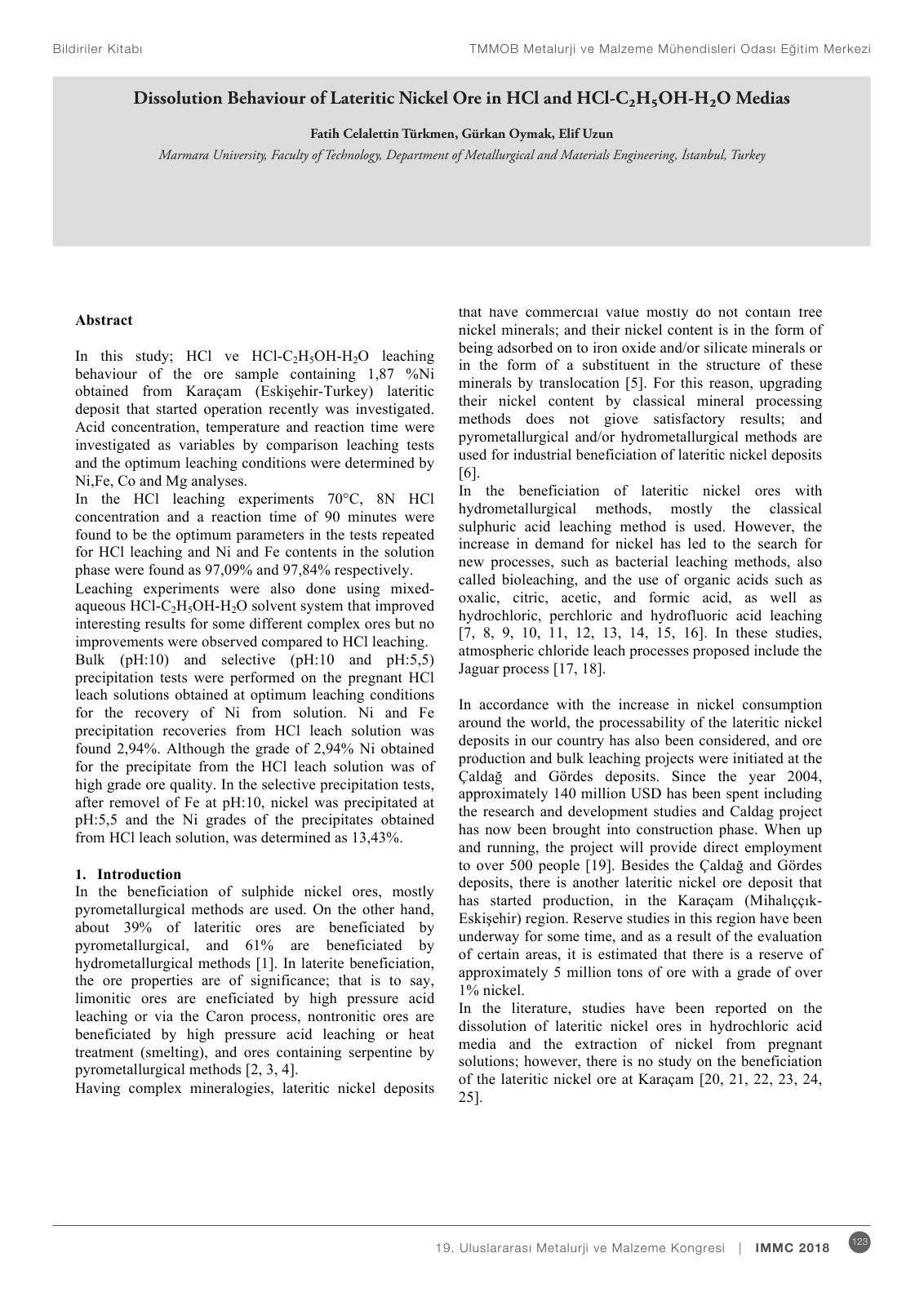 First page of Dissolution Behaviour of Lateritic Nicke