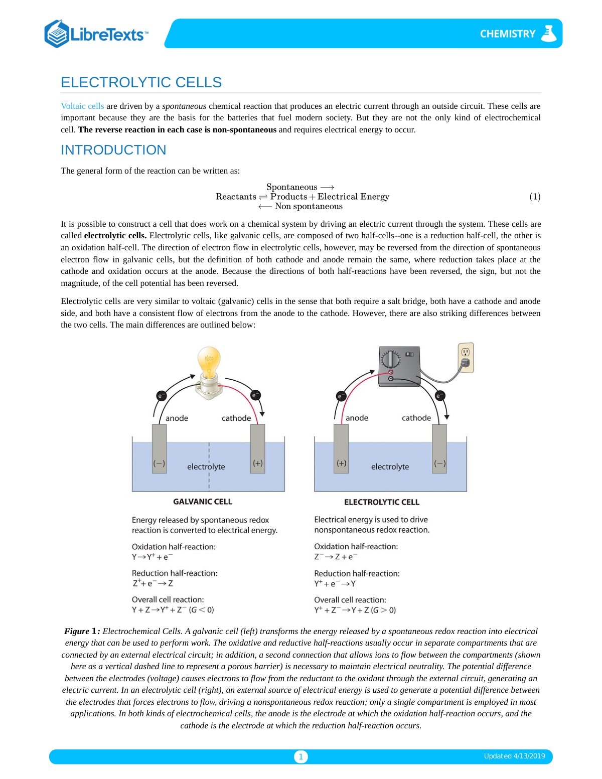 First page of Electrolytic Cells