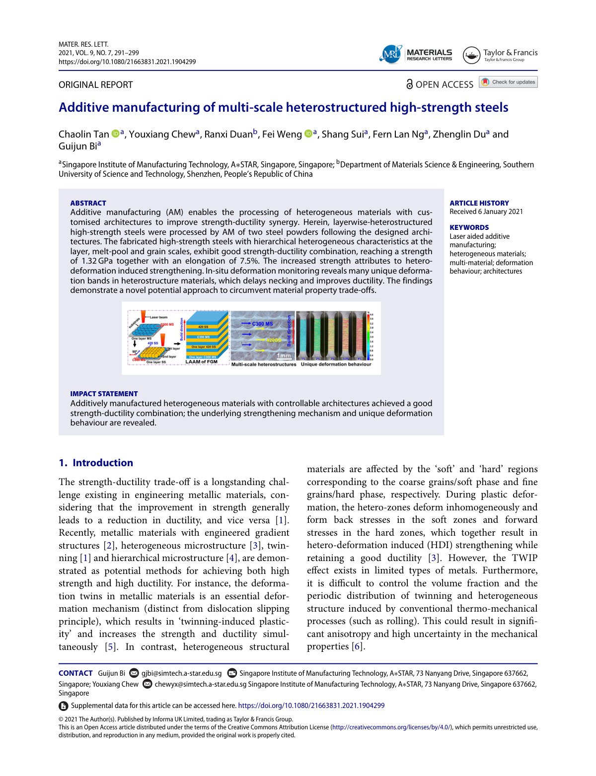 First page of Additive manufacturing of multi-scale heterostructured high-strength steels