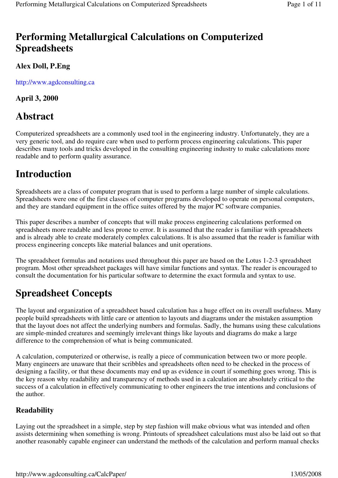 First page of Mass Balancing