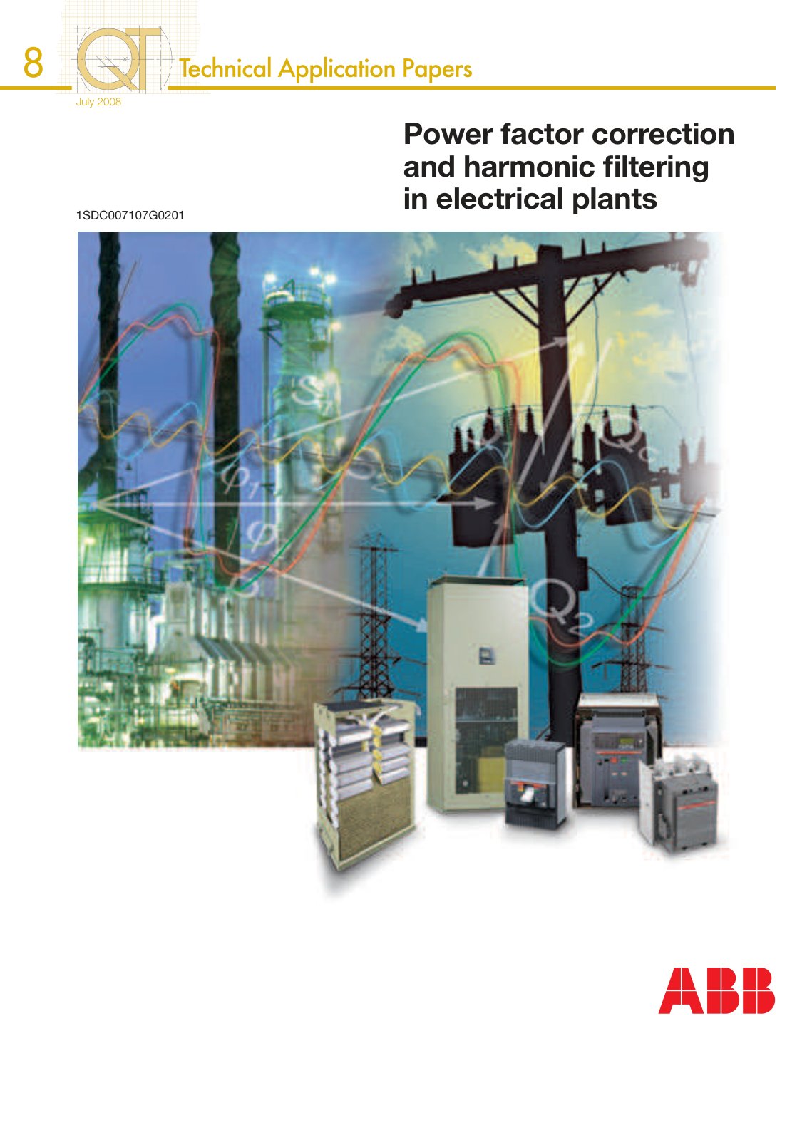 First page of Power factor correction and harmonic ﬁltering in electrical plants