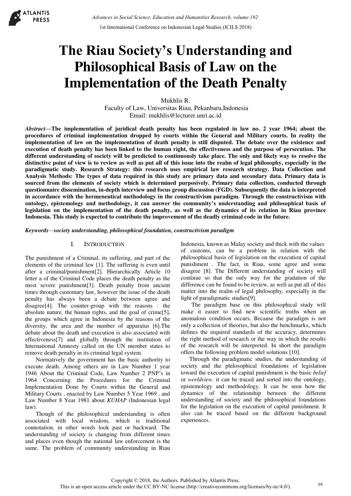 First page of The Riau Societyrs Understanding and Phi