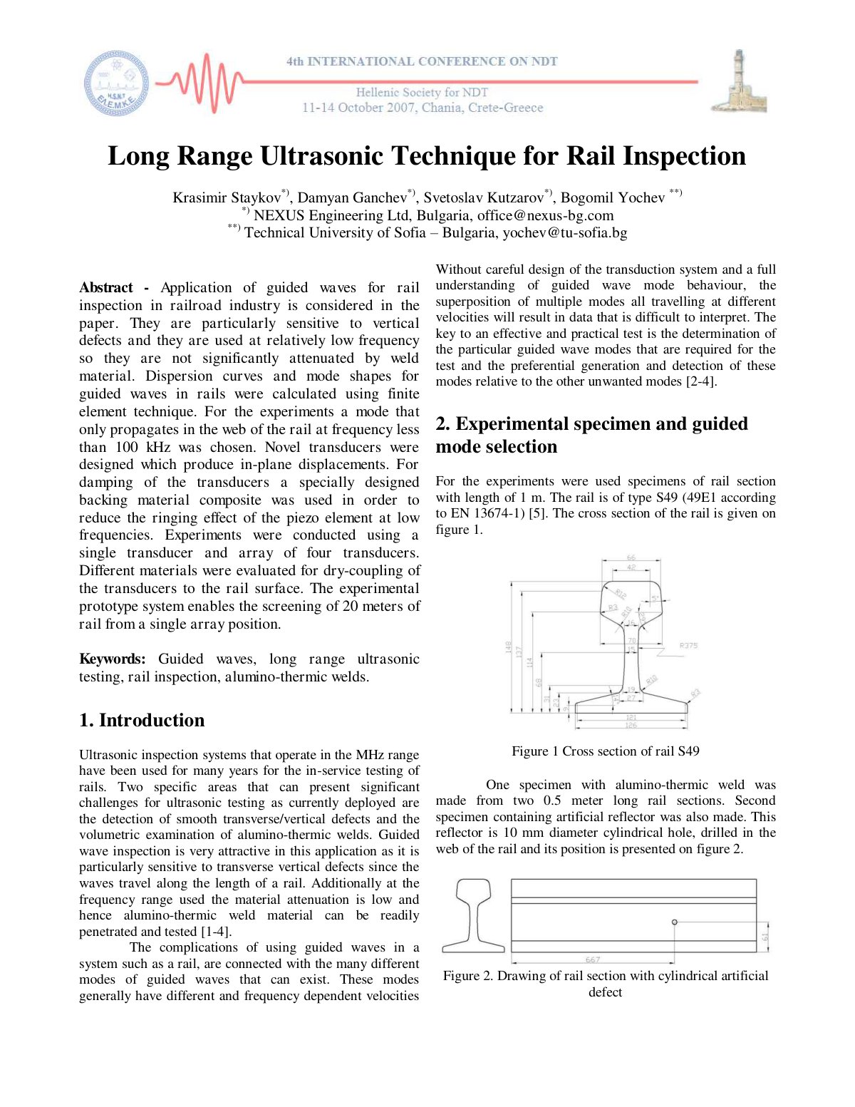 First page of Long Range Ultrasonic Technique for Rail Inspection