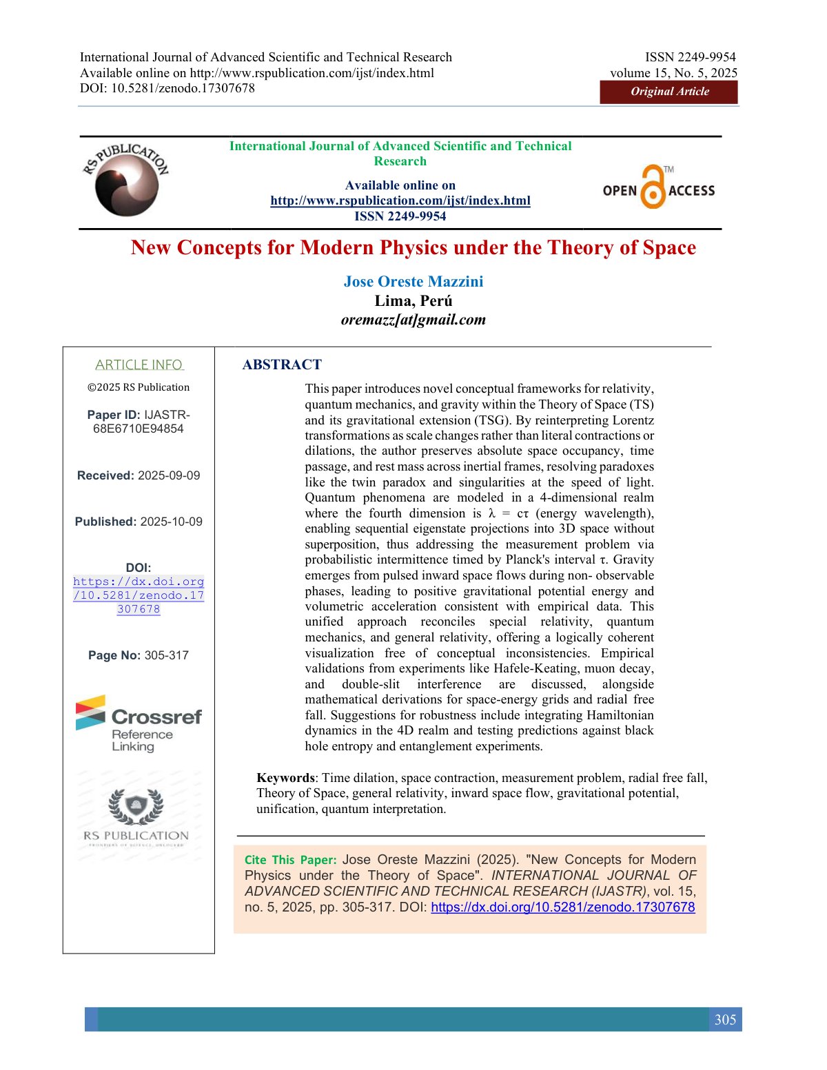First page of New Concepts for Modern Physics under th