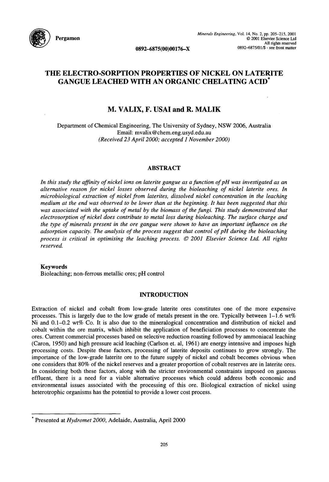 First page of The electro sorption properties of nicke