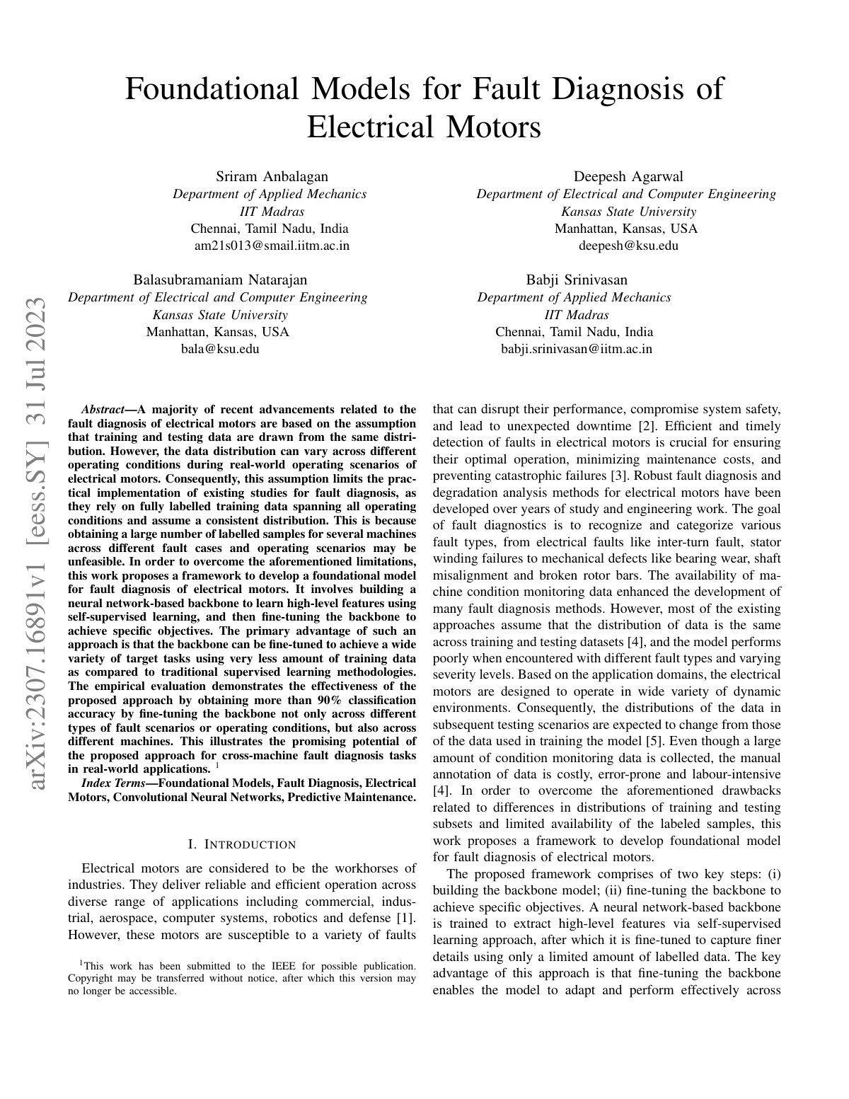 First page of Foundational Models for Fault Diagnosis of