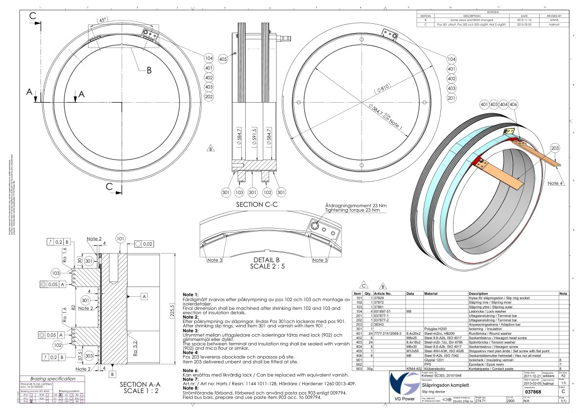First page of Brazing position