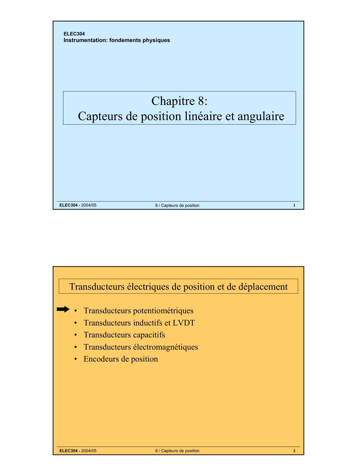 First page of IV.8 Capteurs position