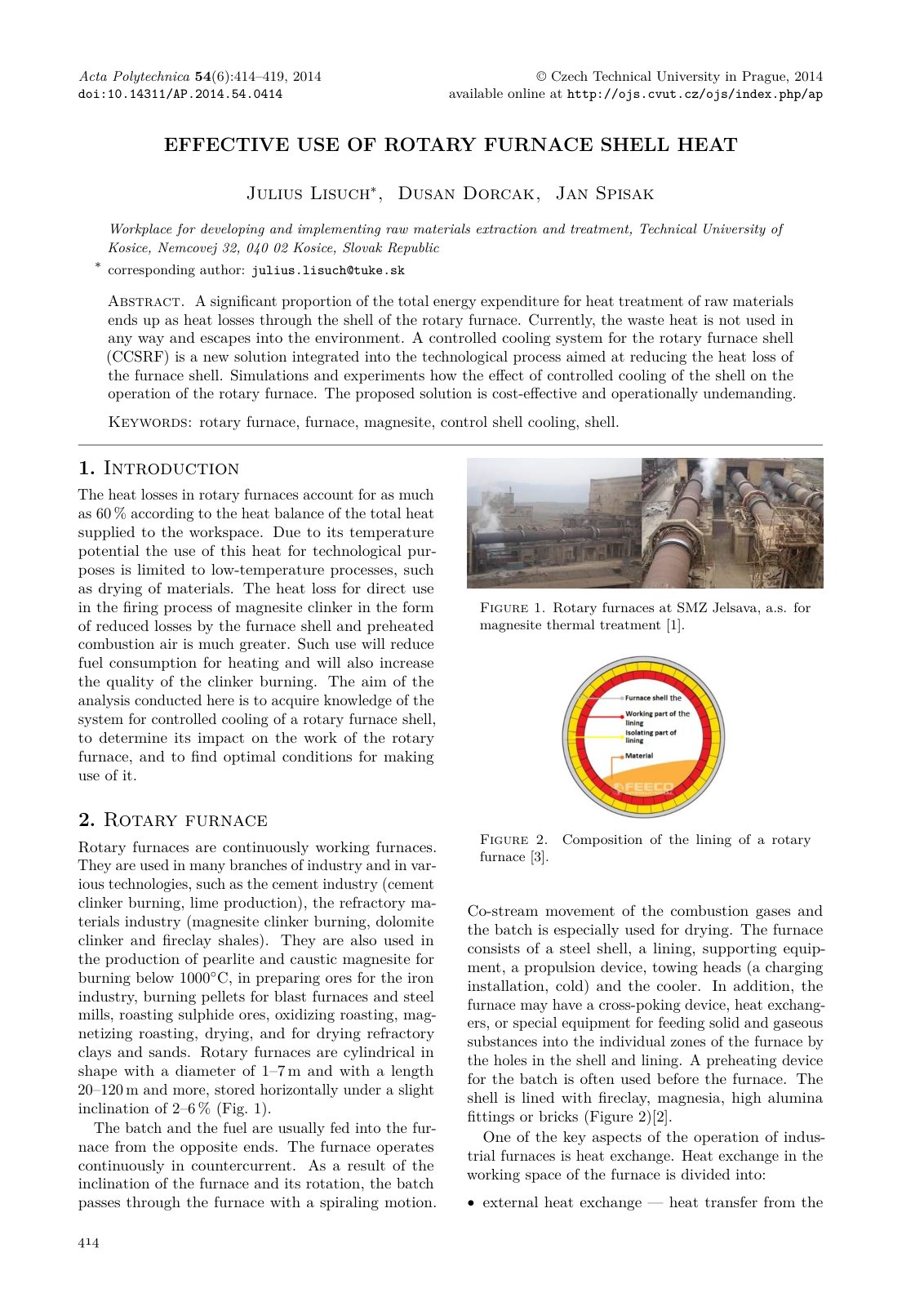 First page of EFFECTIVE USE OF ROTARY FURNACE SHELL HEAT