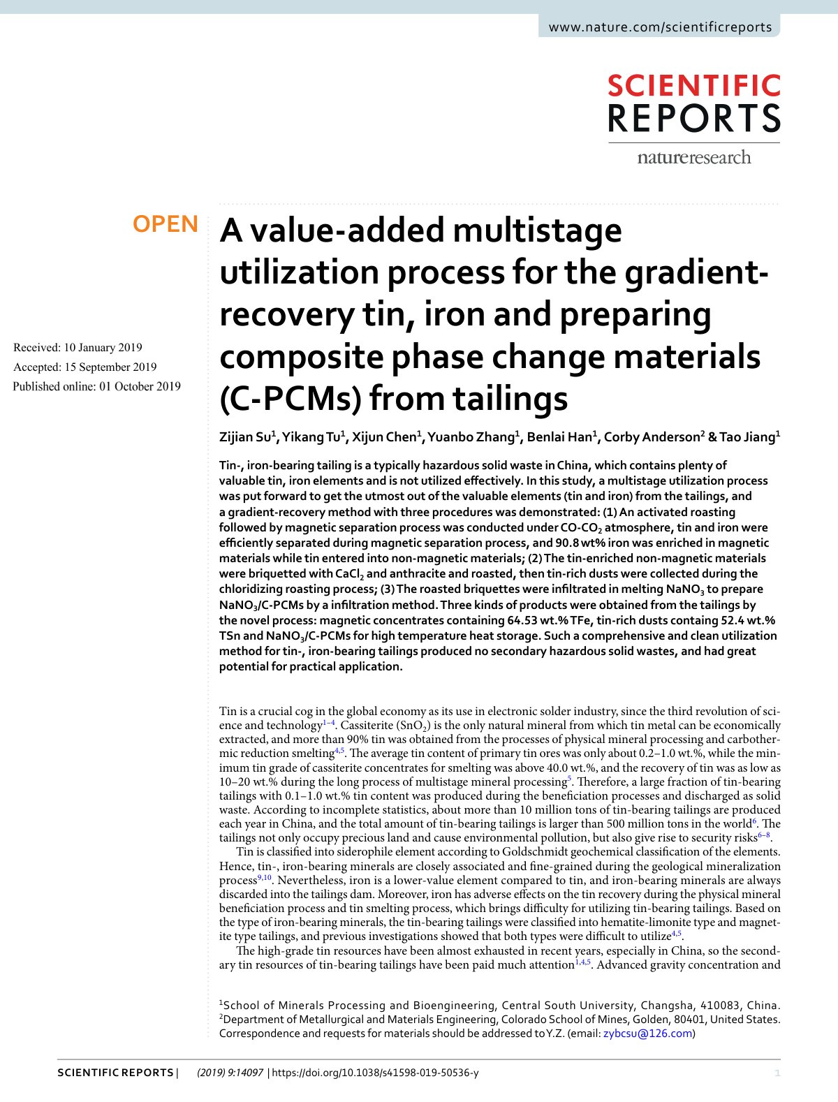 First page of A value added multistage utilization pro