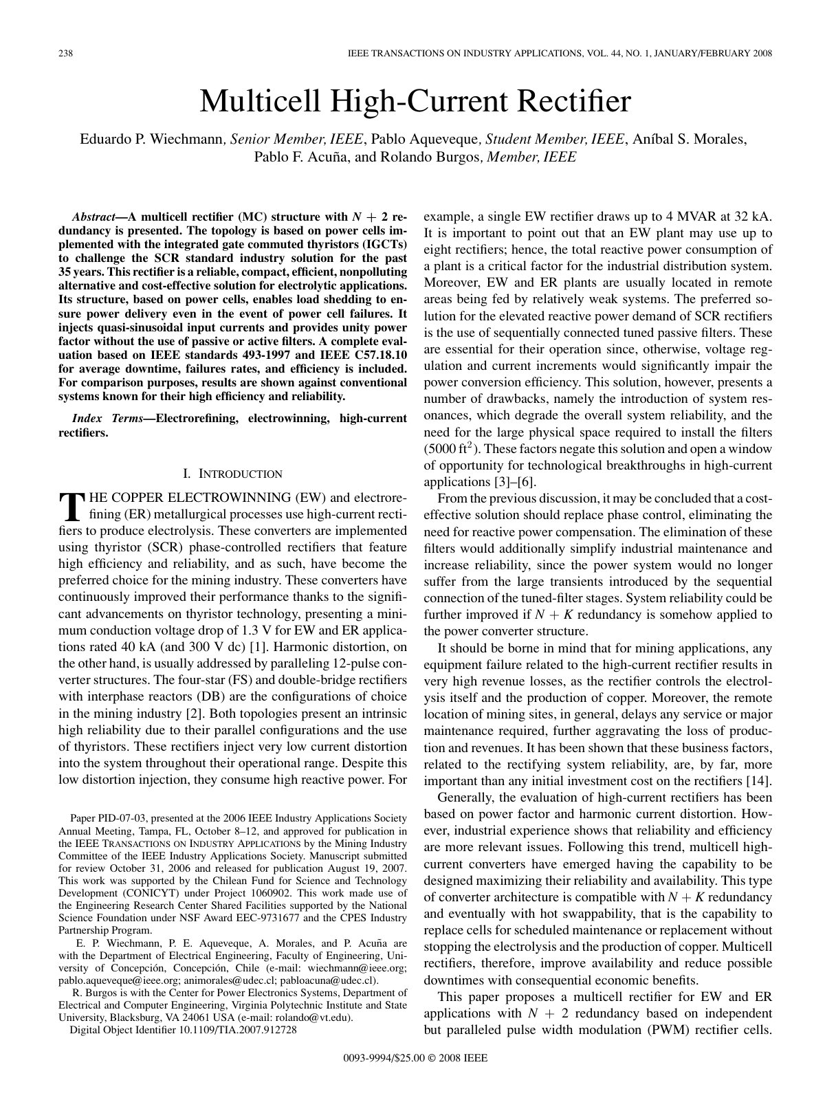 First page of Multicell High Current Rectifier