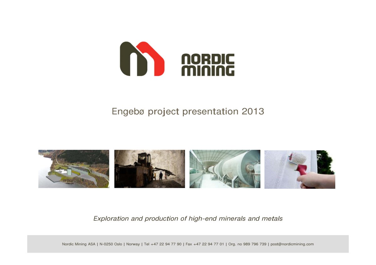 First page of Engebø project presentation