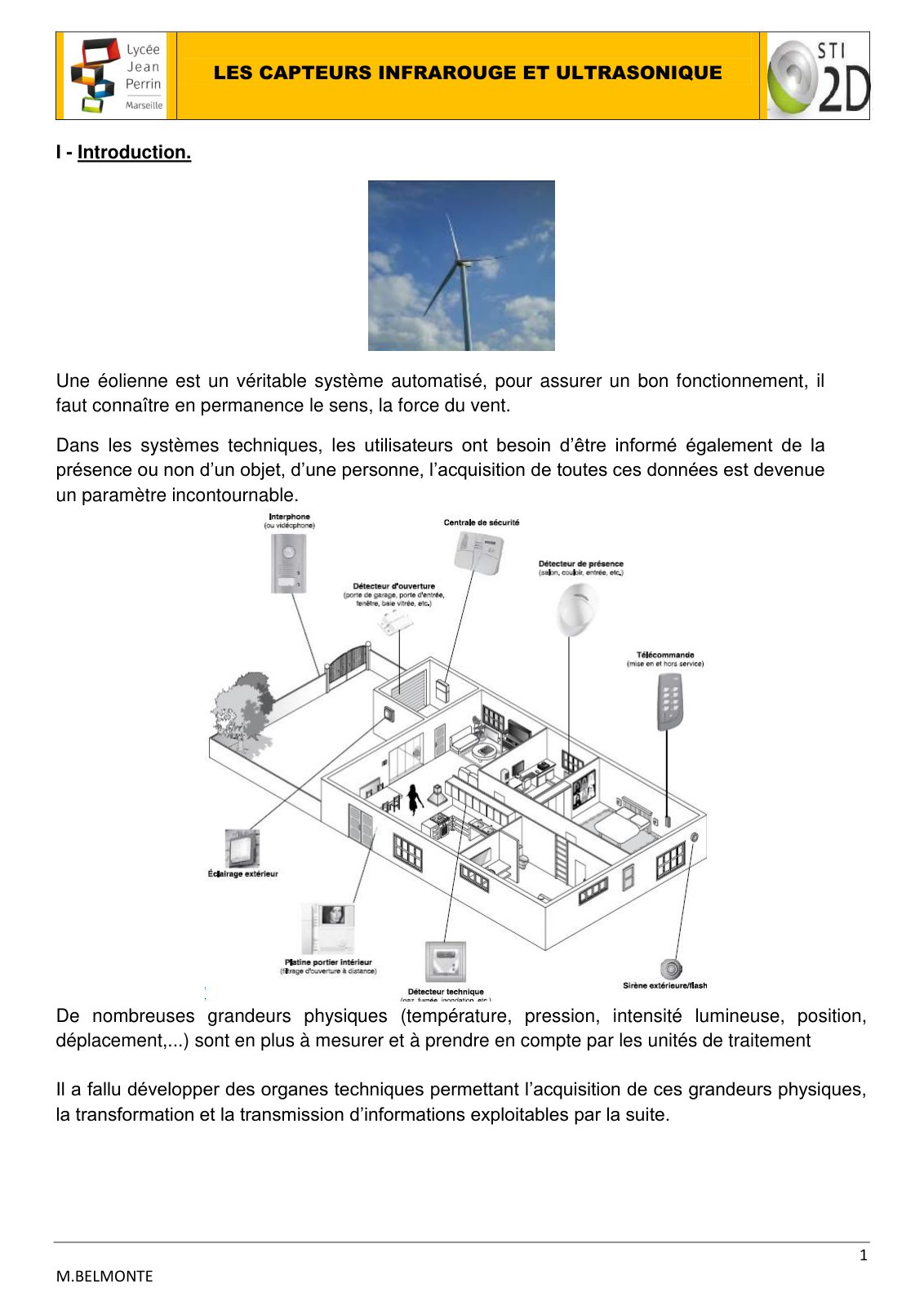 First page of capteurs infrarouges et ultrasoniques