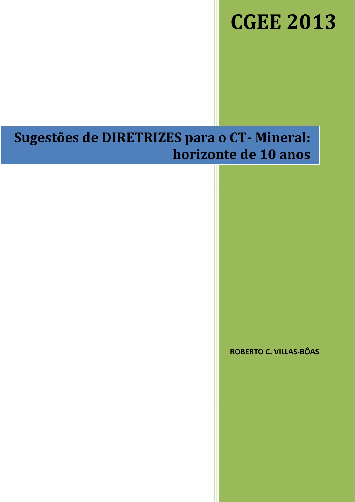 First page of SUGESTOES de DIRETRIZES para o CT MINERA