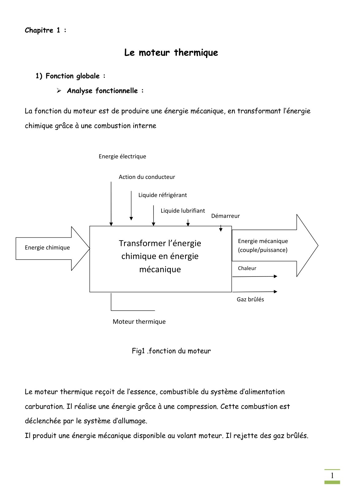 First page of COURS DE TECHNOLOGIE MOTEUR THERMIQUE