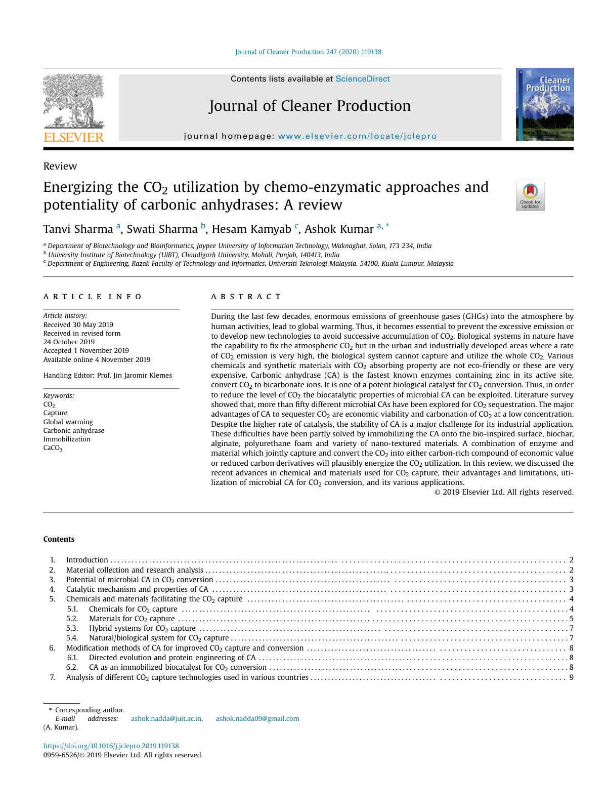 First page of Energizing the CO2 utilization by chemo