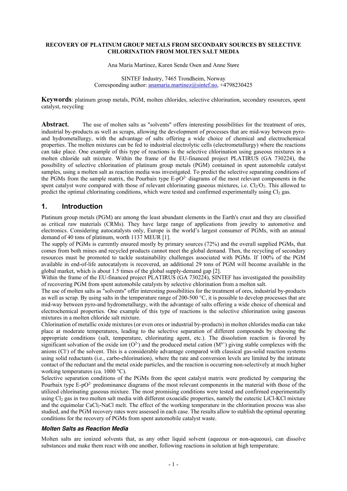 First page of Recovery of Platinum Group Metals From S (1)