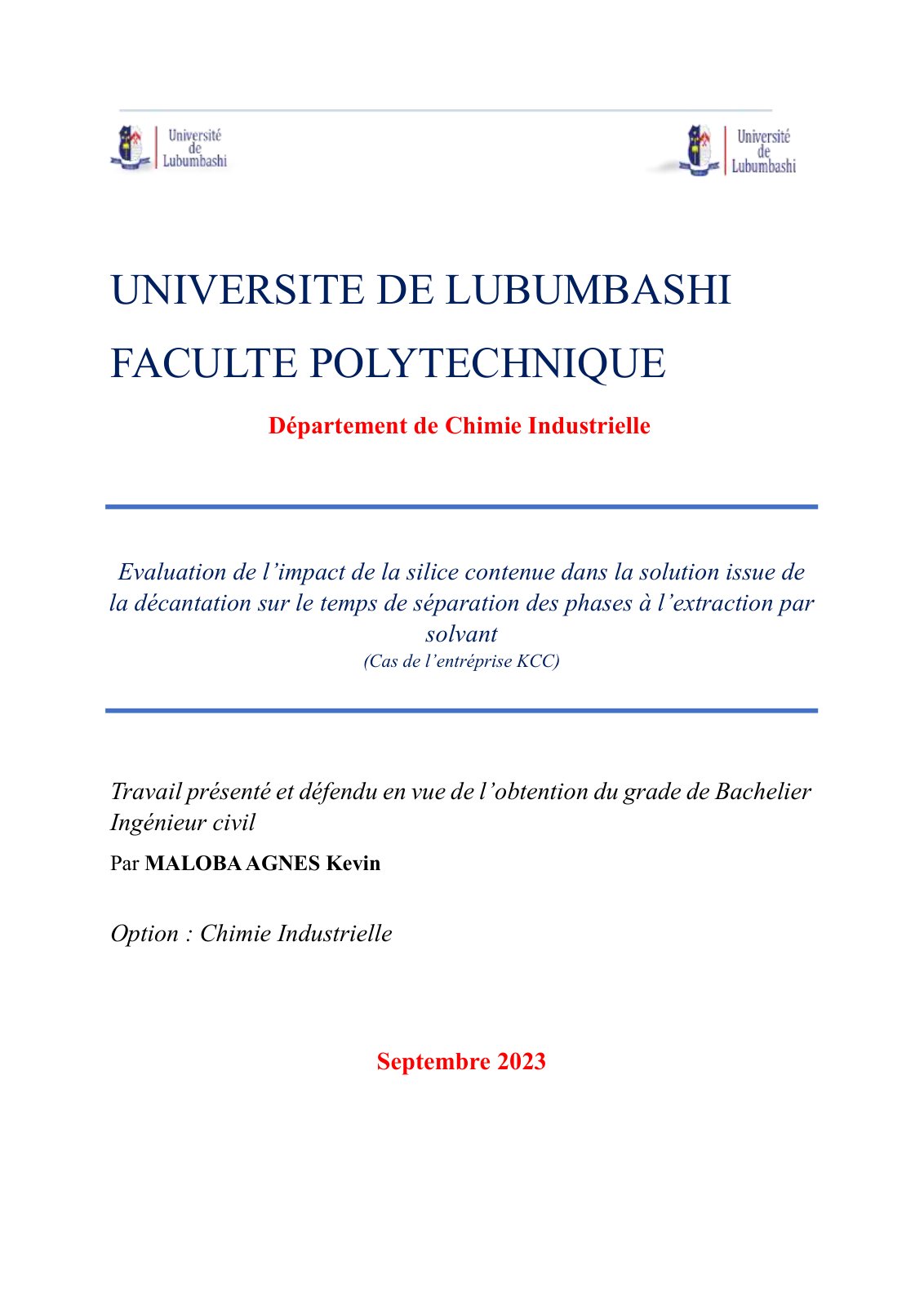 First page of 874801097 Copie de Tfe Maloba Agnes Kev Fini