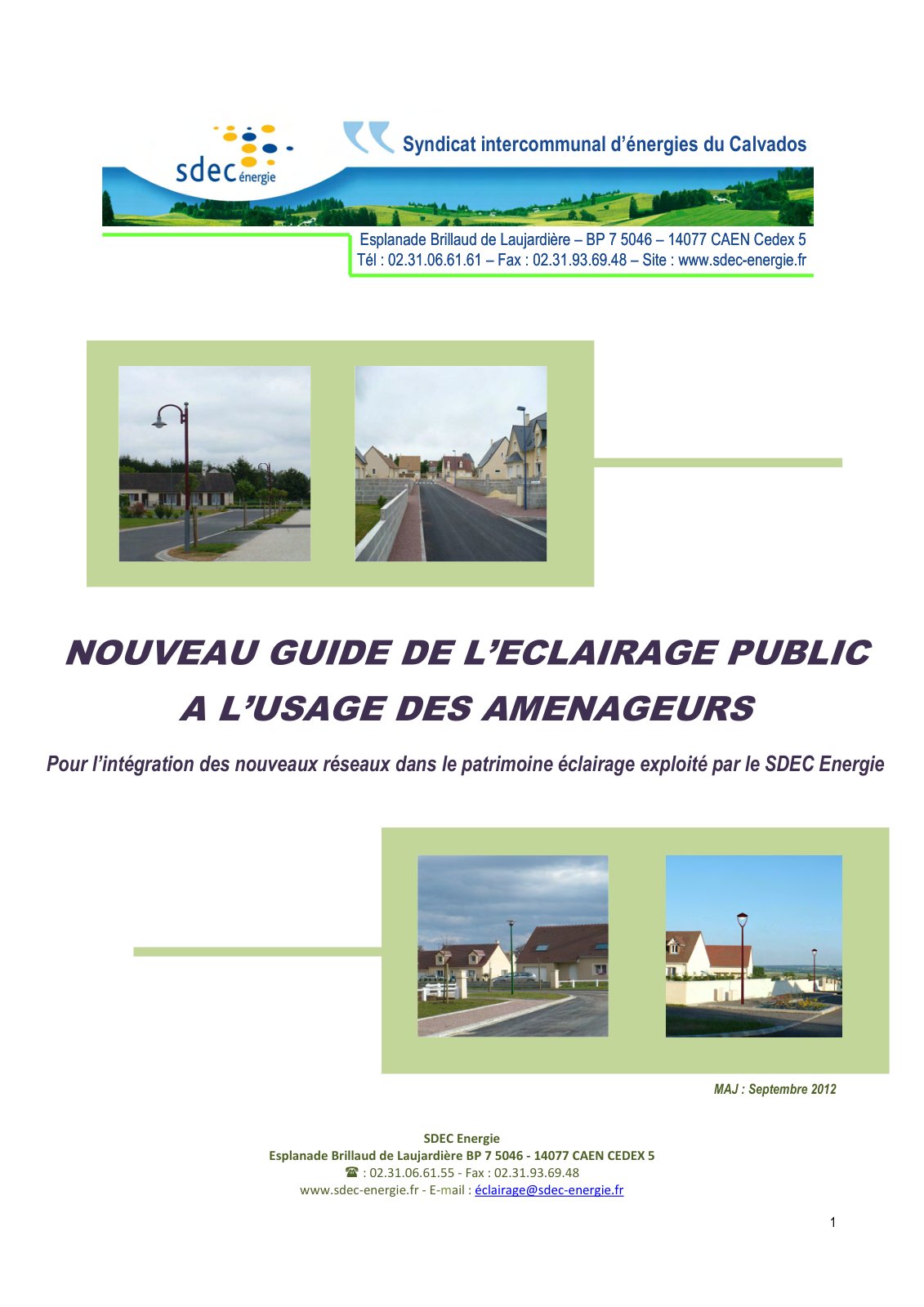 First page of NOUVEAU GUIDE DE L’ECLAIRAGE PUBLIC A L’USAGE DES AMENAGEURS