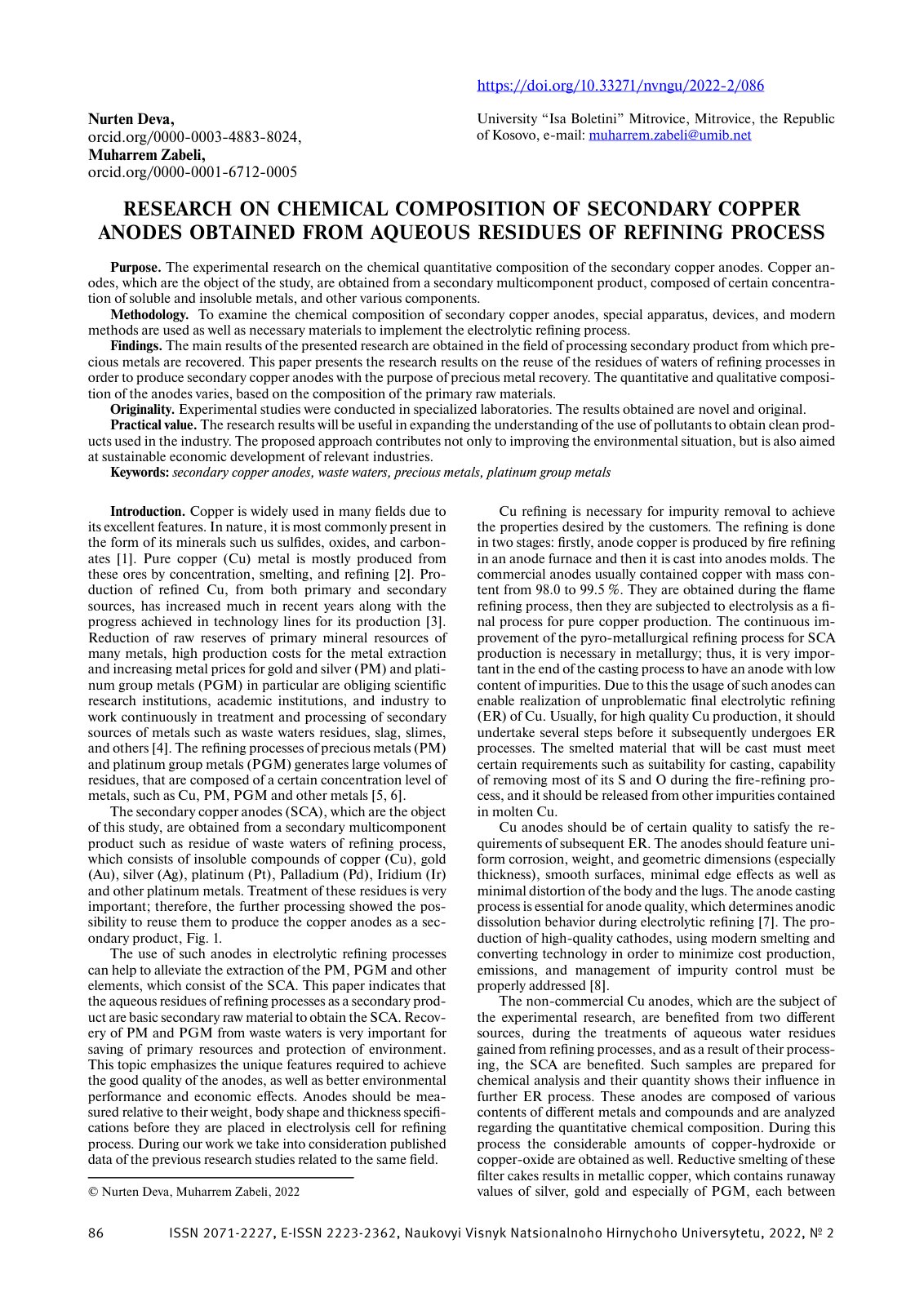 First page of Research on chemical composition of seco