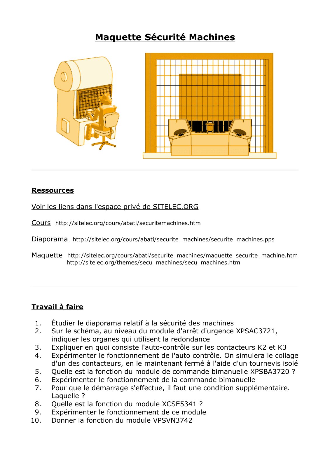 First page of securite machines