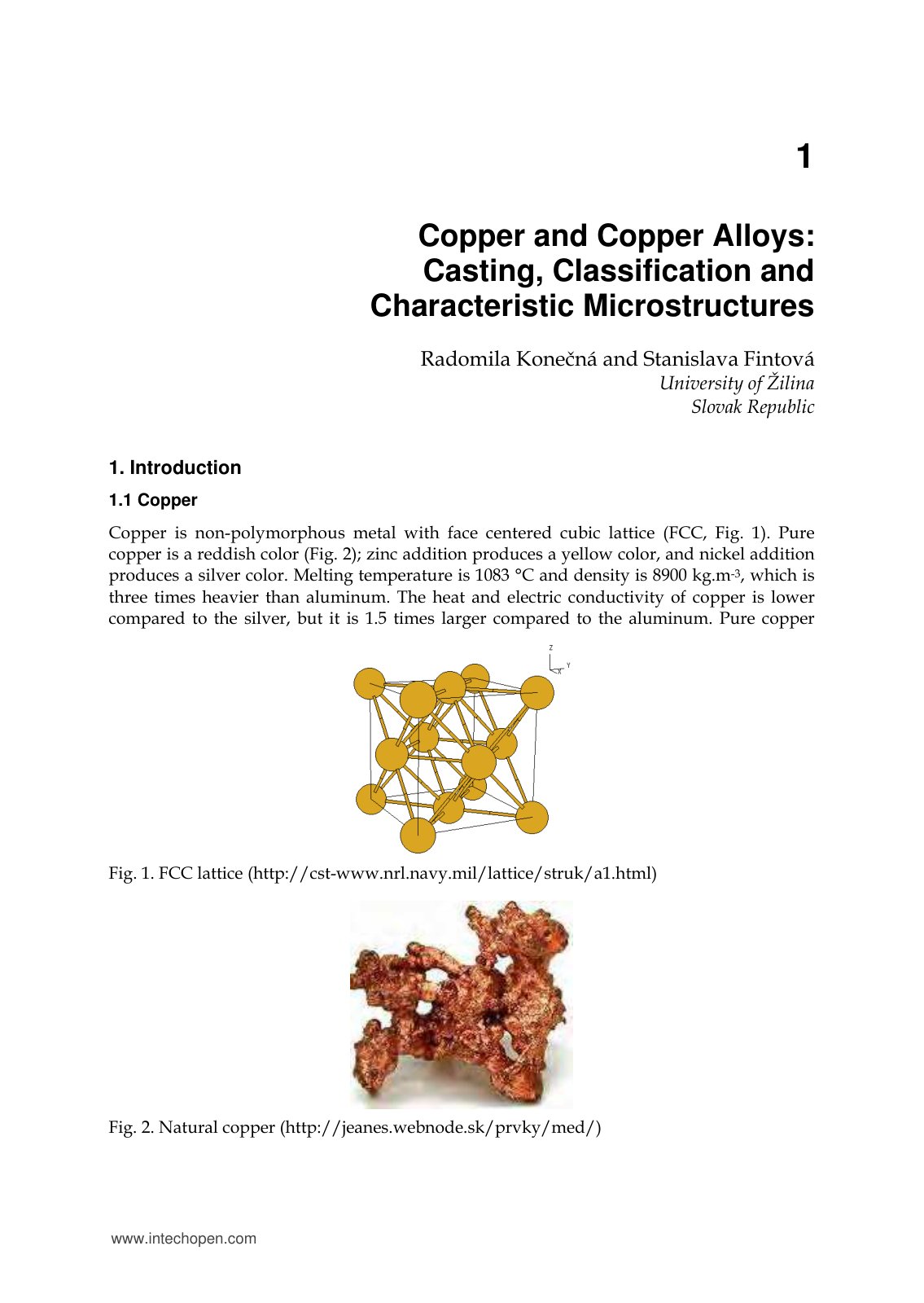 First page of Copper and Copper Alloys Casting Classif