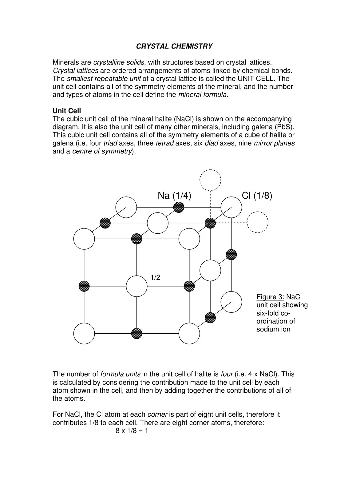 First page of Lecture 3 CRYSTAL CHEMISTRY
