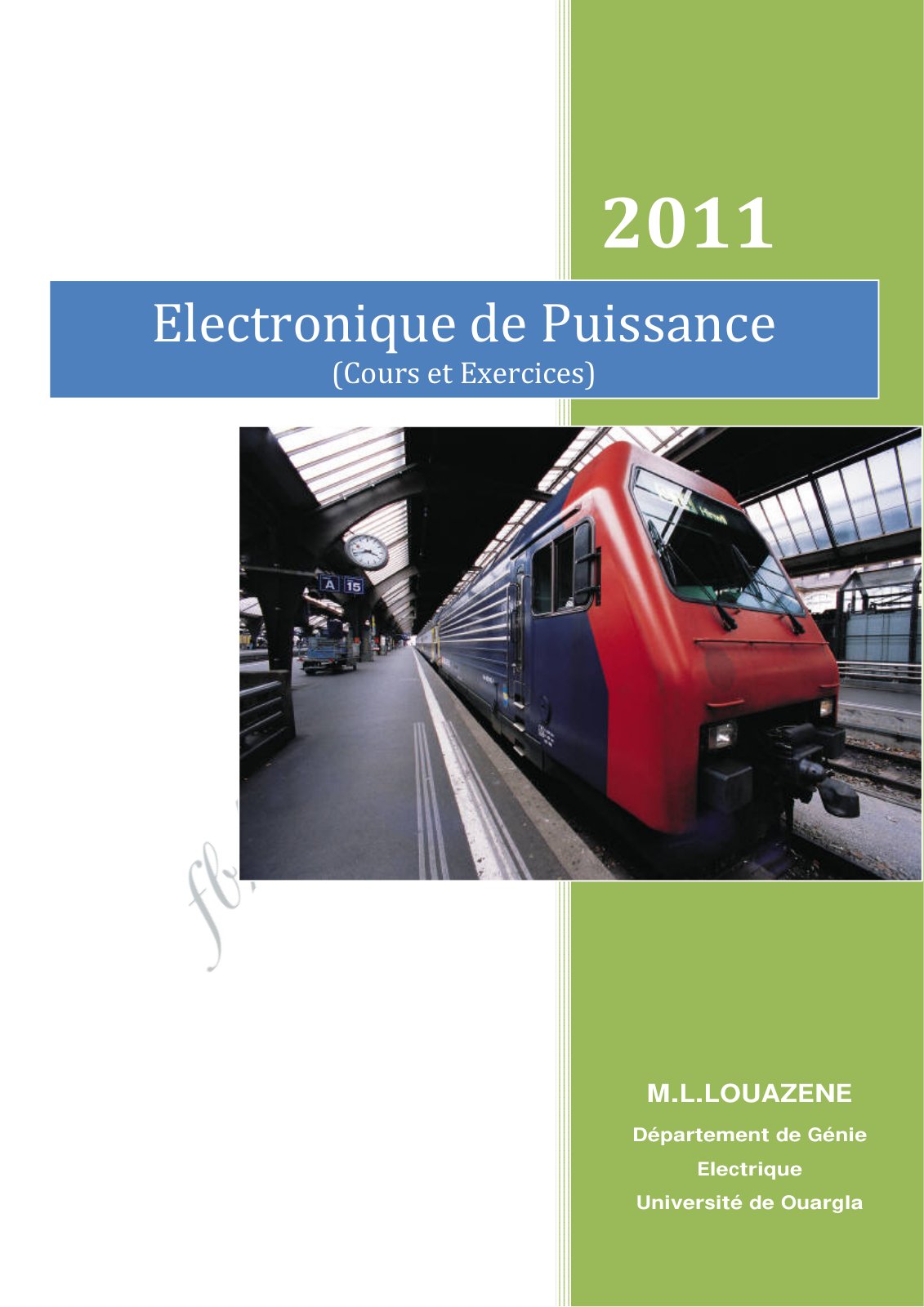 First page of Cours Electronique de Puissance et exerc