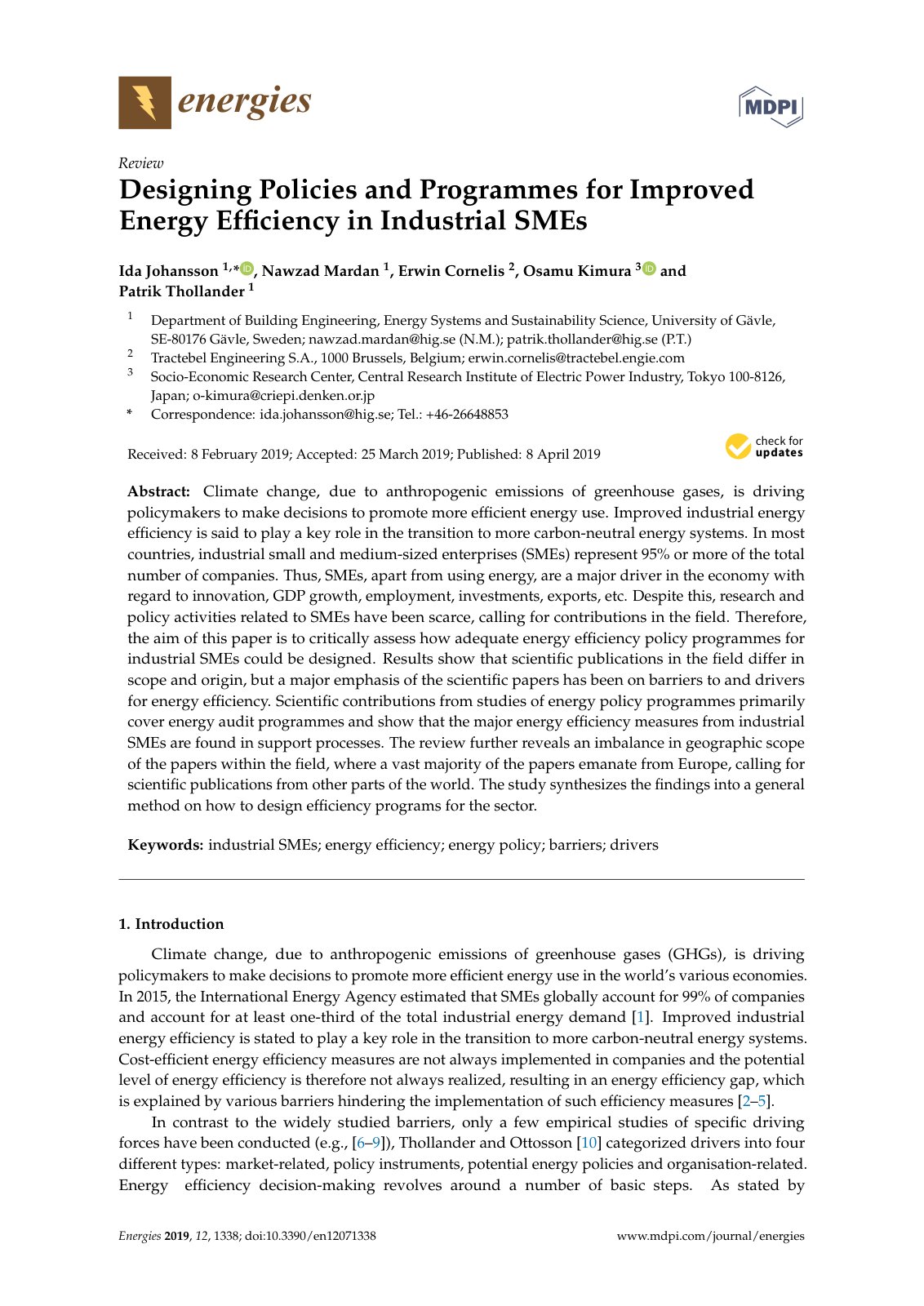 First page of Designing Policies and Programmes for Im