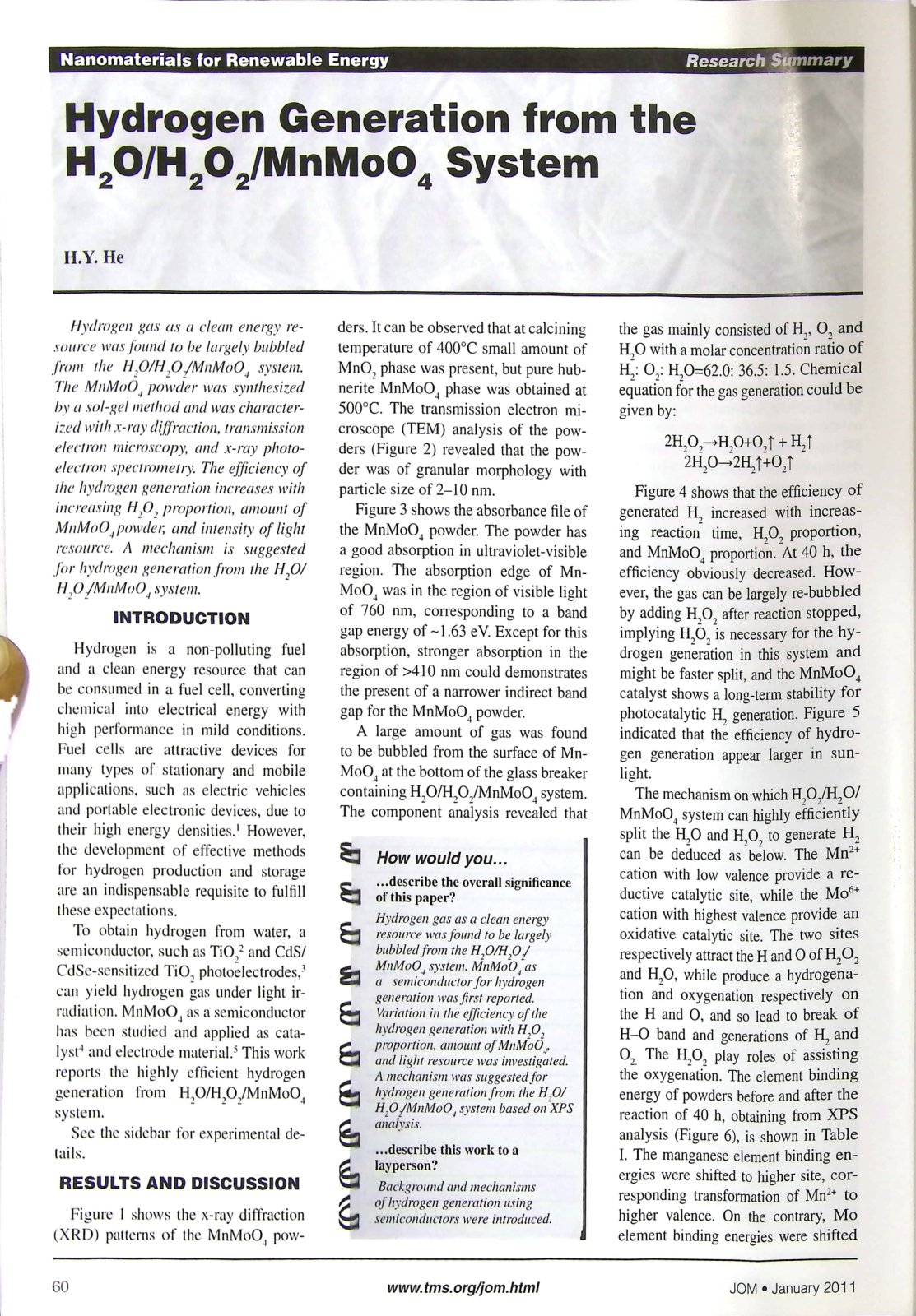First page of Nanomaterials for Renewable Energy Research Summary