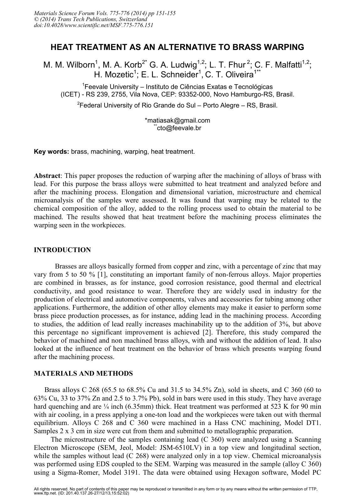 First page of HEAT TREATMENT AS AN ALTERNATIVE TO BRAS