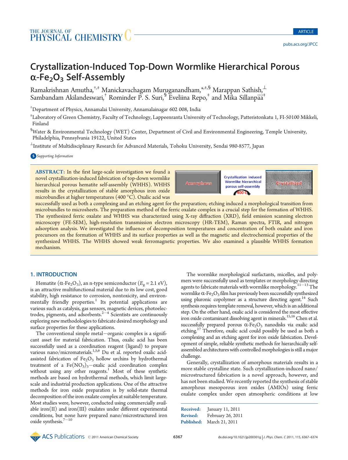 First page of Crystallization Induced Top Down Wormlik
