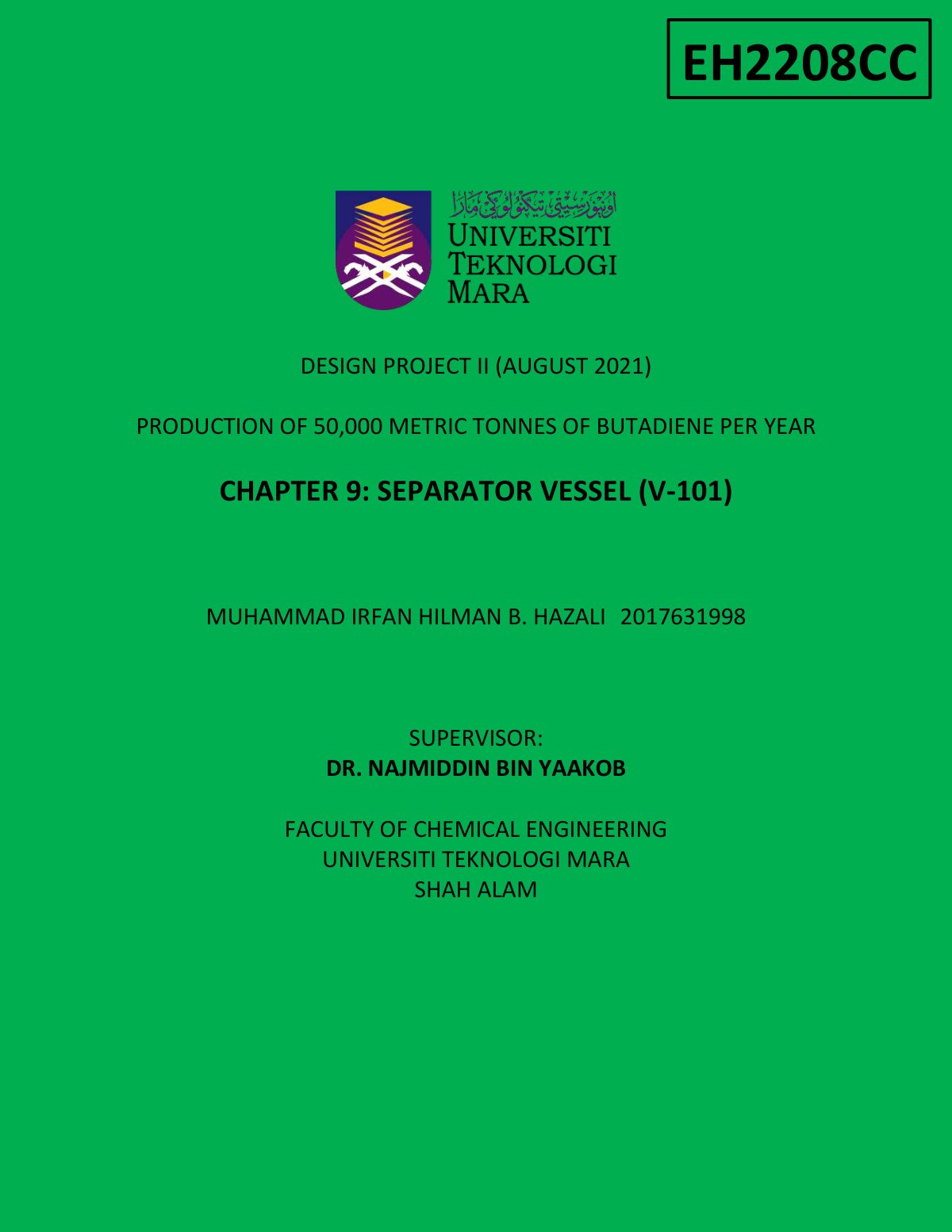 First page of PRODUCTION OF BUTADIENE CHAPTER 9 2 IRFA