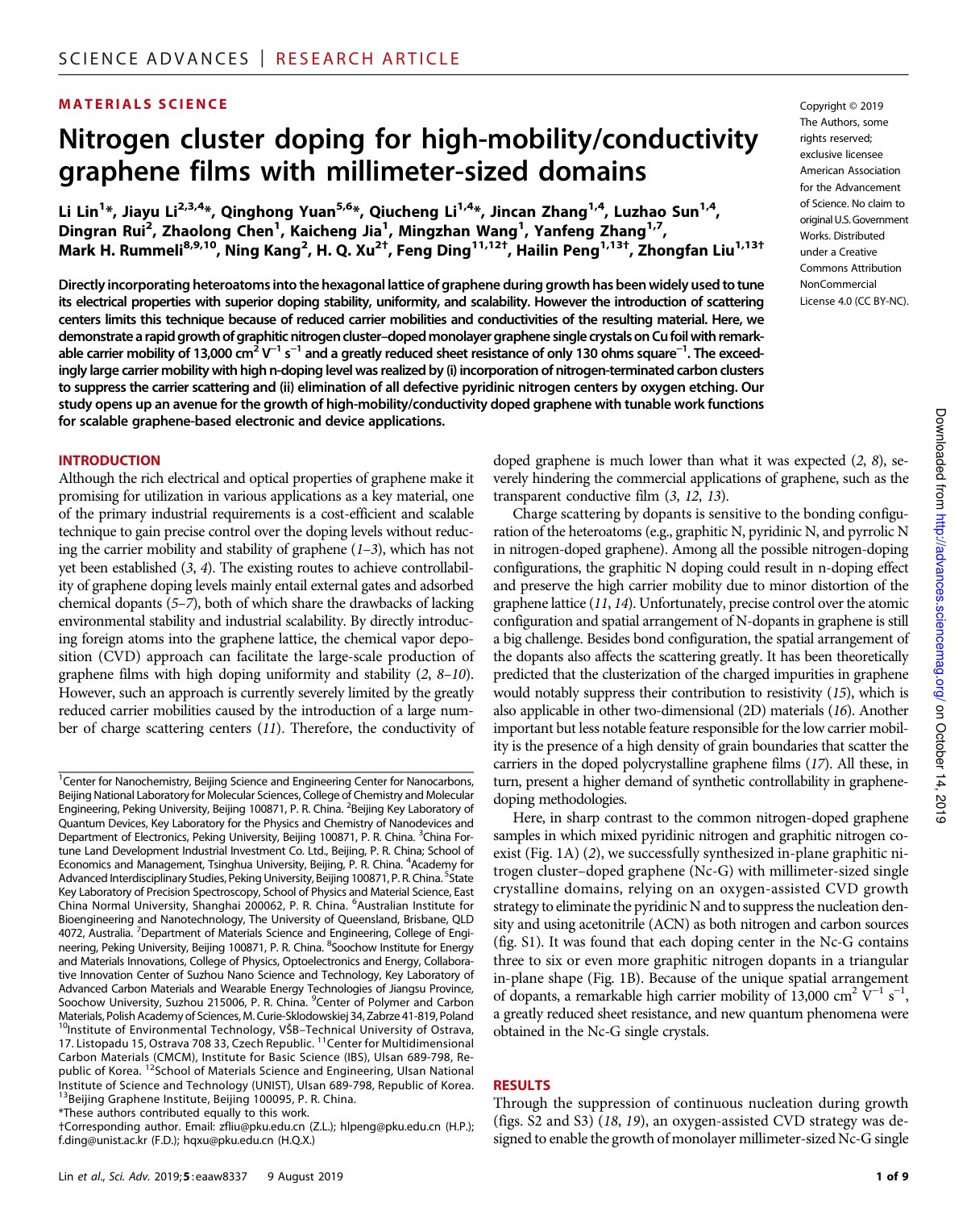 First page of Nitrogen cluster doping for high mobilit