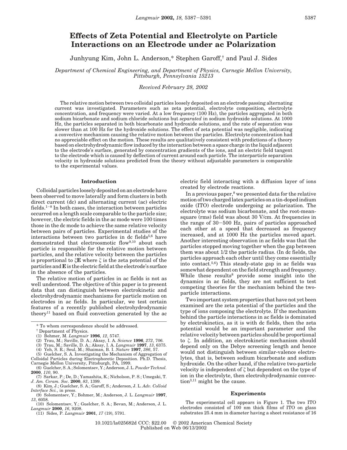 First page of Effects of Zeta Potential and Electrolyt