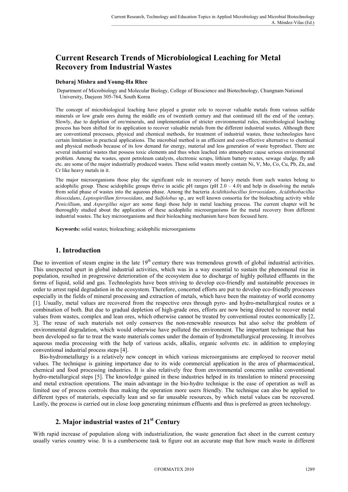 First page of Current Research Trends of Microbiologic