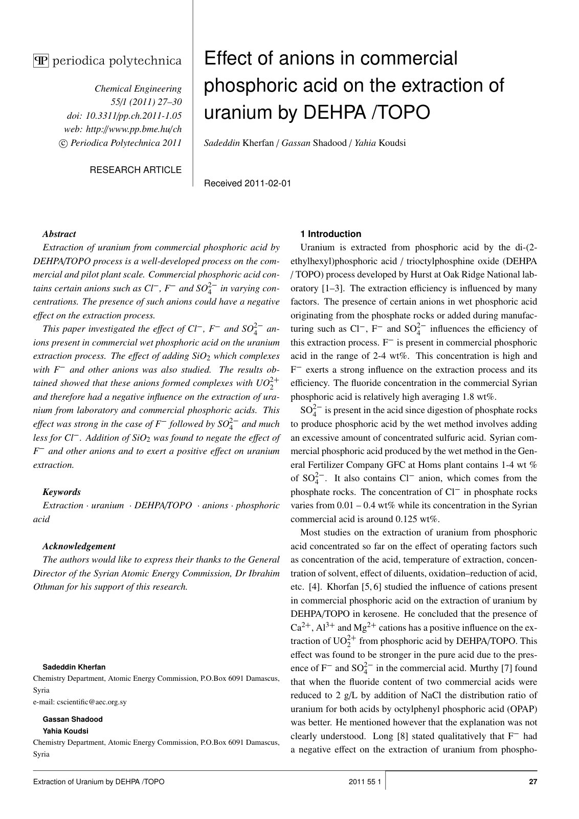 First page of Effect of anions in commercial phosphori