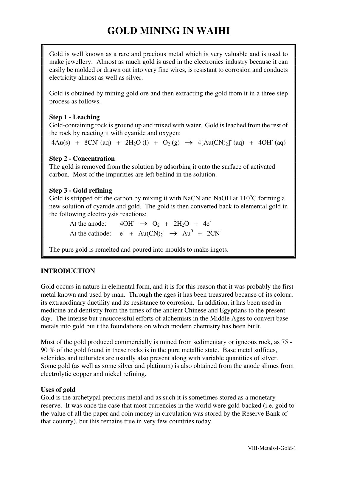 First page of Gold Mining in Waihi