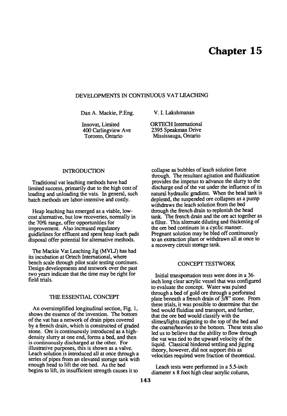 First page of Developments in Continuous VAT Leaching