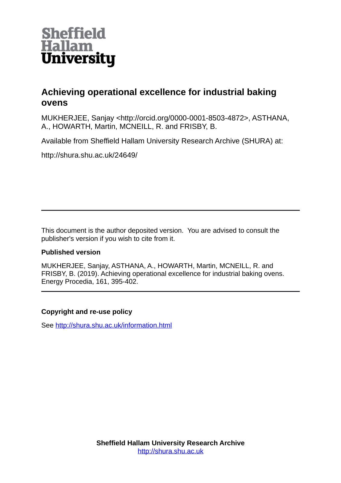 First page of Achieving Operational Excellence for Ind