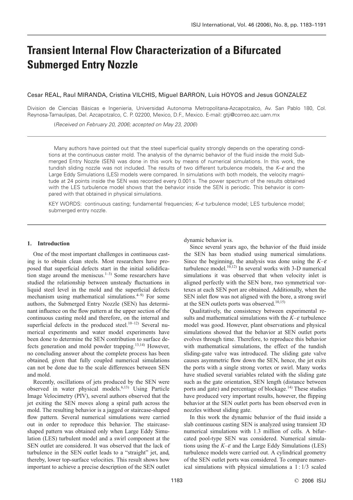 First page of Transient Internal Flow Characterization