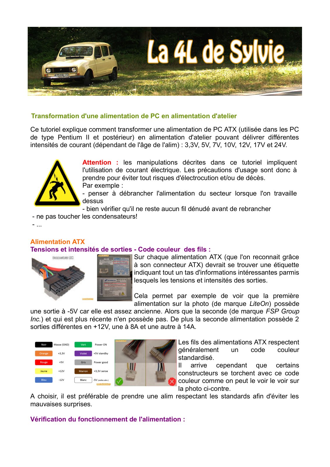 First page of transformation alimentation atx  alimentation atelier