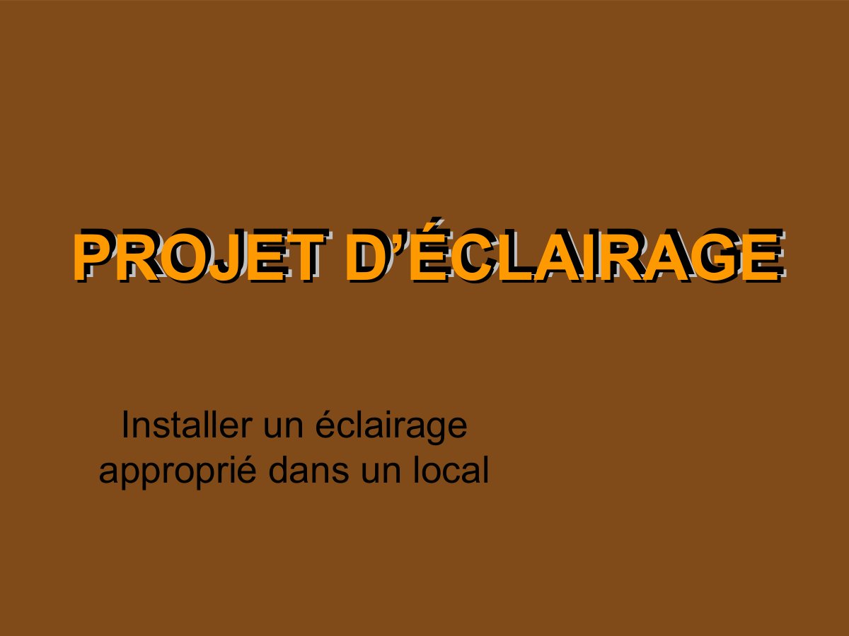 First page of projet eclairage