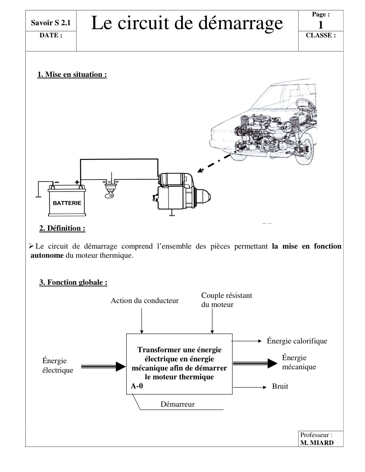 First page of circuit demarrage voiture 2