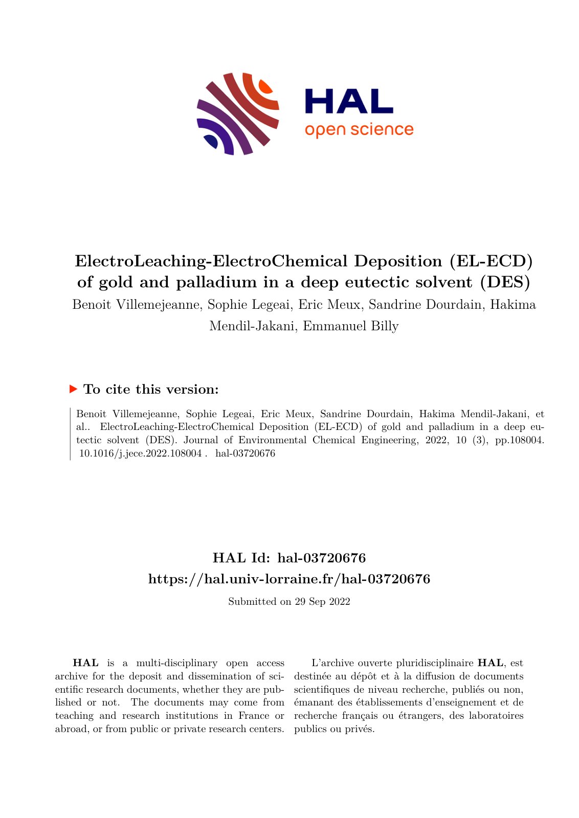 First page of ElectroLeaching ElectroChemical Depositi