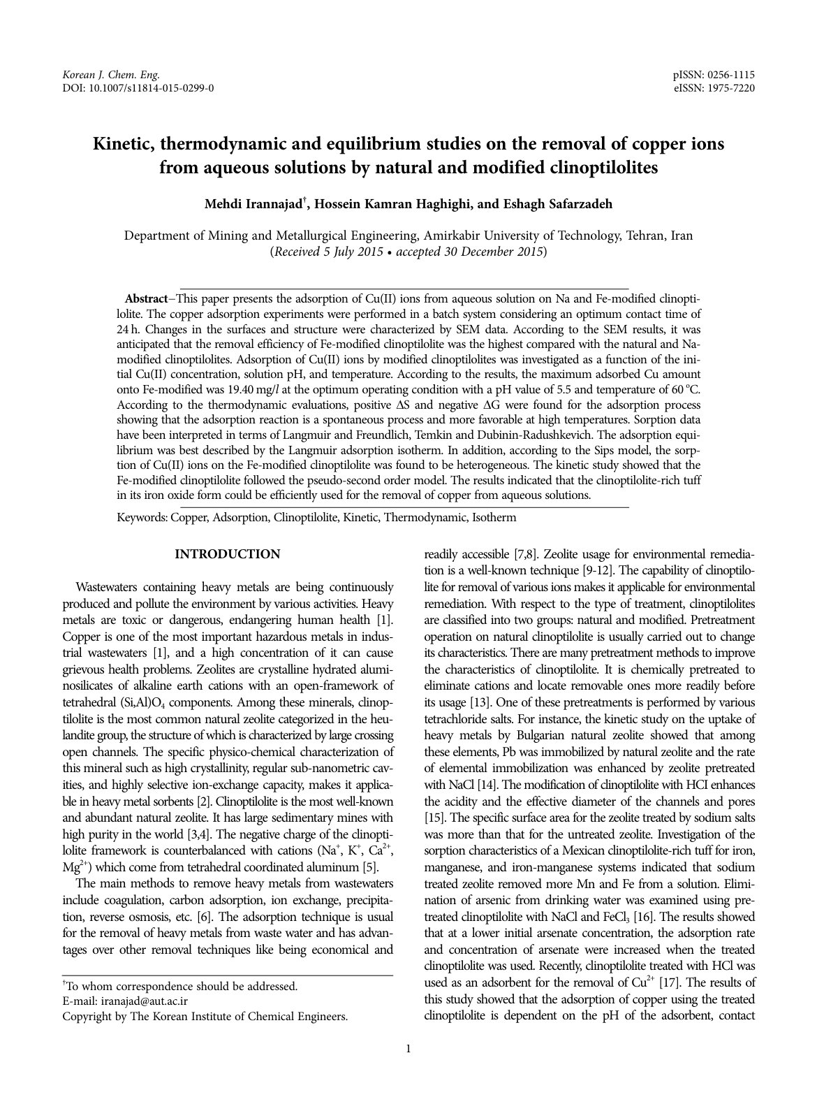 First page of Kinetic thermodynamic and equilibrium st